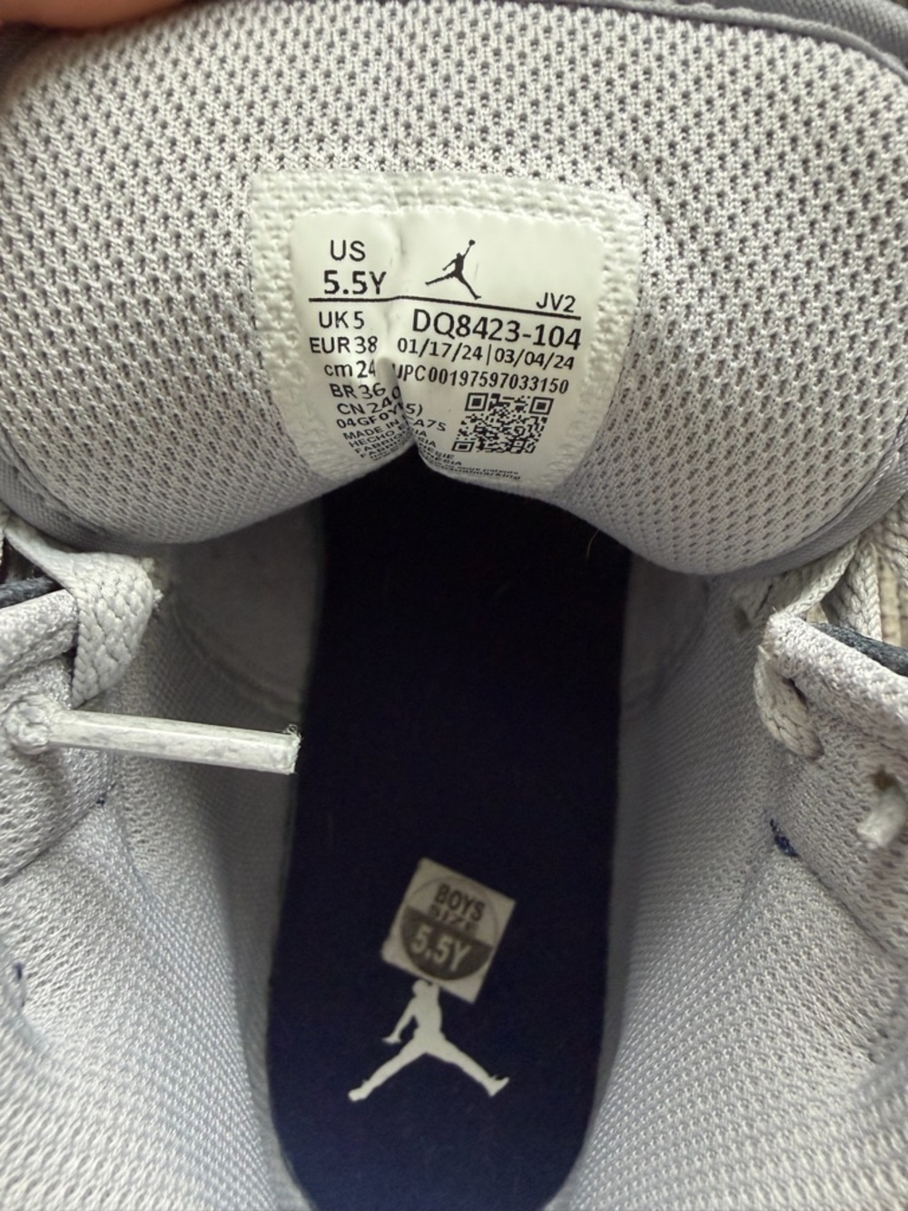 JORDAN 1 MID 'WOLF GREY MIDNIGHT NAVY' - Picture 7 of 7